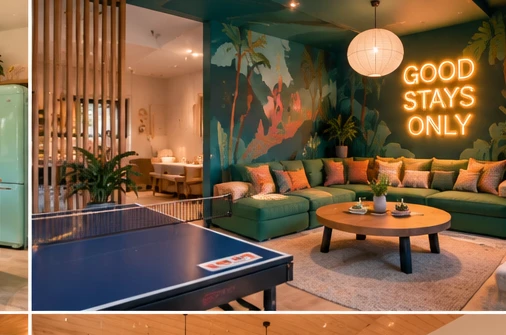 Conceptual themed boutique rental interior