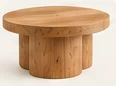 Illustrative round oak coffee table